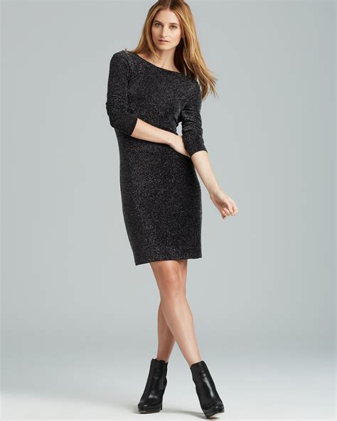 michael kors black long sleeve dress|Michael Kors black pleated dress.